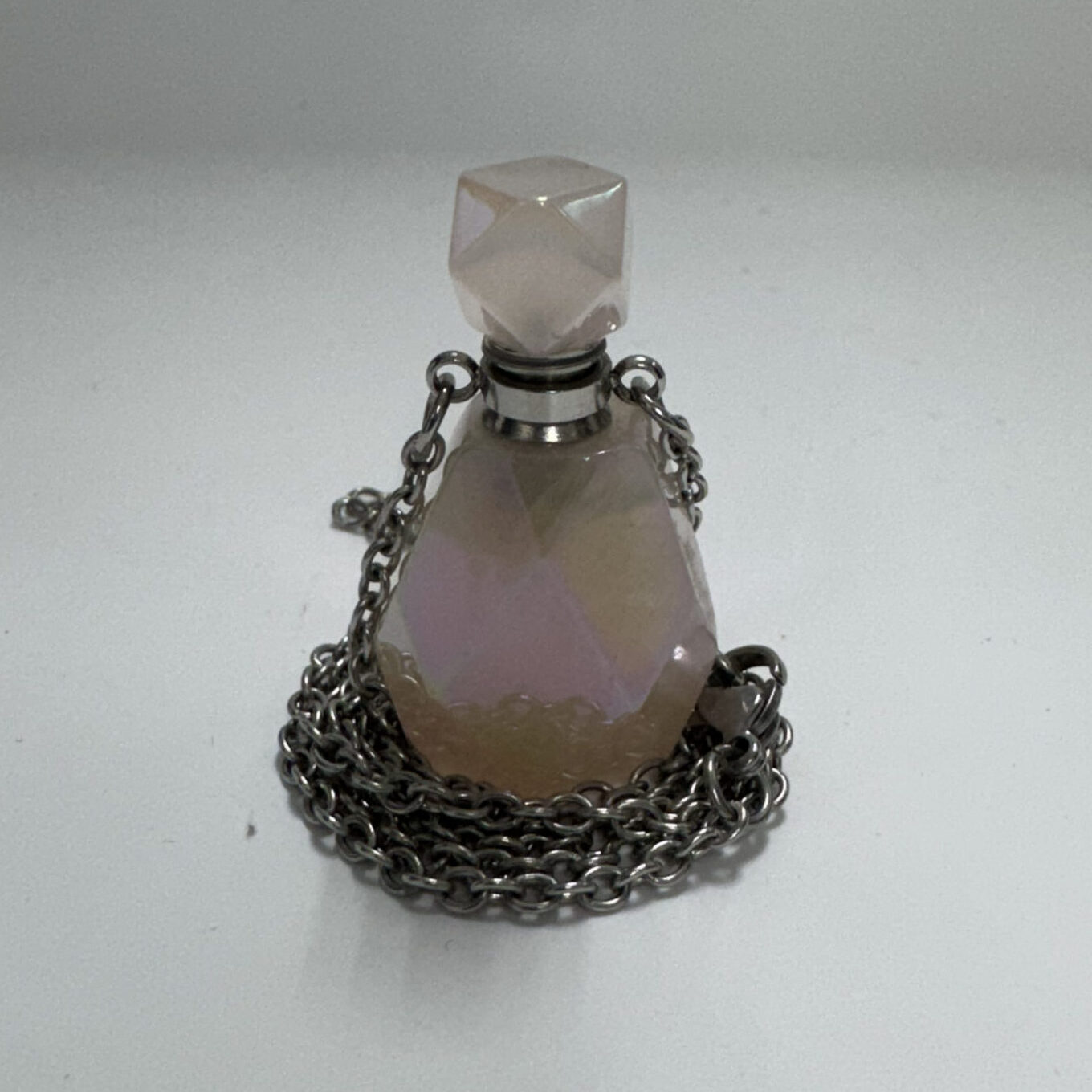 Pendiente de Cuarzo Rosa Sintergico
